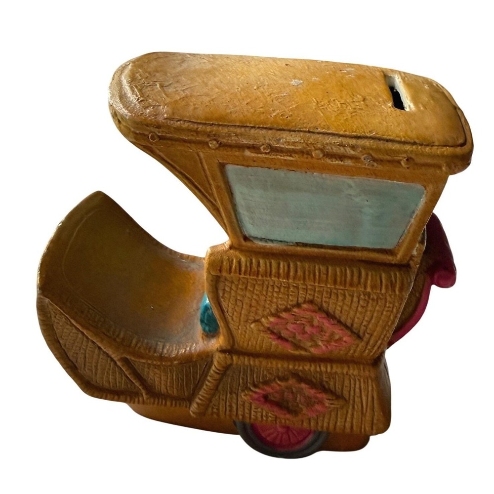 Guarantee Bank Atlantic City NJ Boardwalk Rolling Chair Coin Bank Vintage - Picture 5 of 9